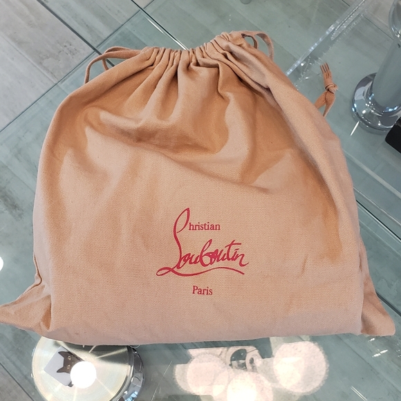 NWOT - Christian Louboutin gold spike leopard Paloma clutch/shoulder bag - Picture 13 of 16